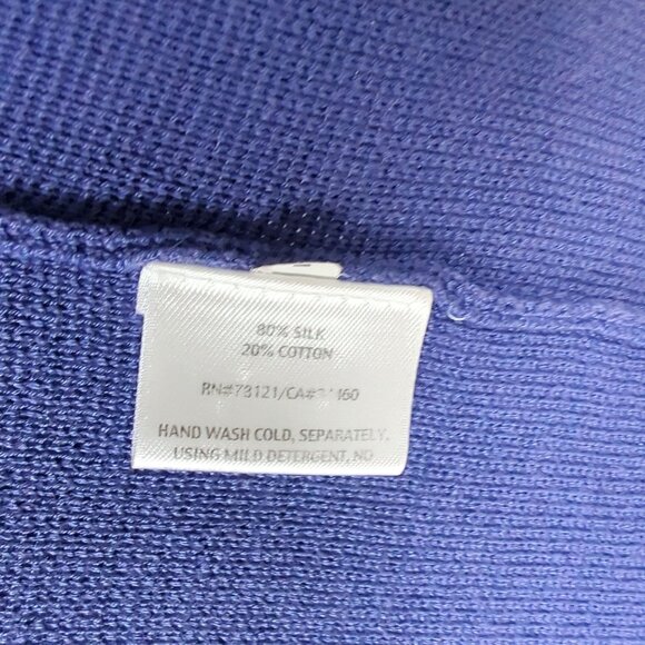 Eileen Fisher Cardigan Medium Purple Knit Cascading Open - Picture 8 of 8